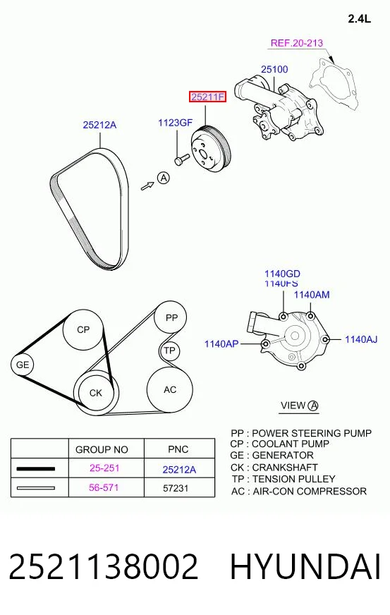 Polia da bomba de água Hyundai Sonata EU4 ao melhor preço