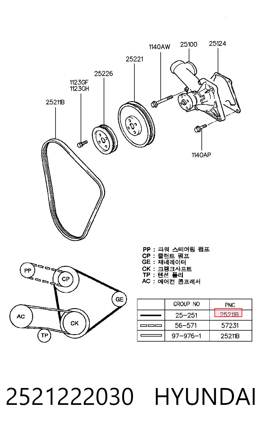 2521222030 Hyundai/Kia