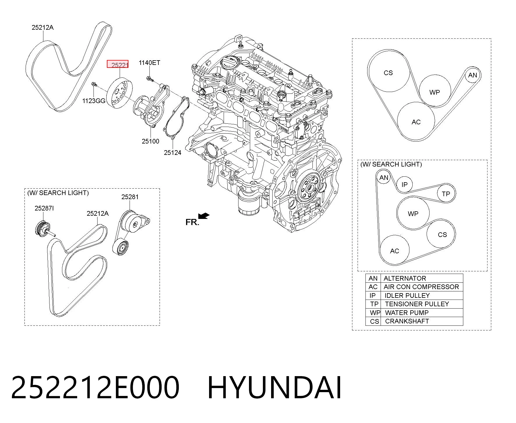 Polia da bomba de água para Hyundai Elantra V MD