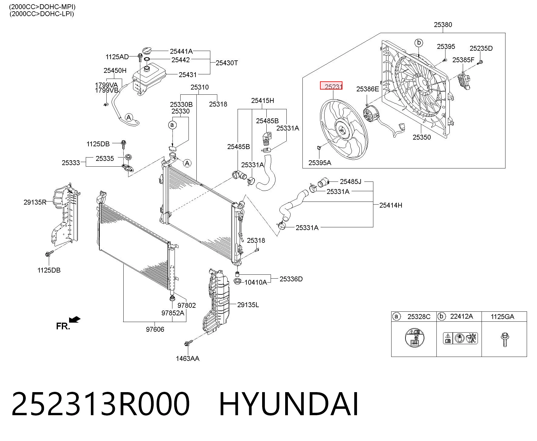252313R000 Hyundai/Kia Ventilador (roda de aletas) do radiador de esfriamento