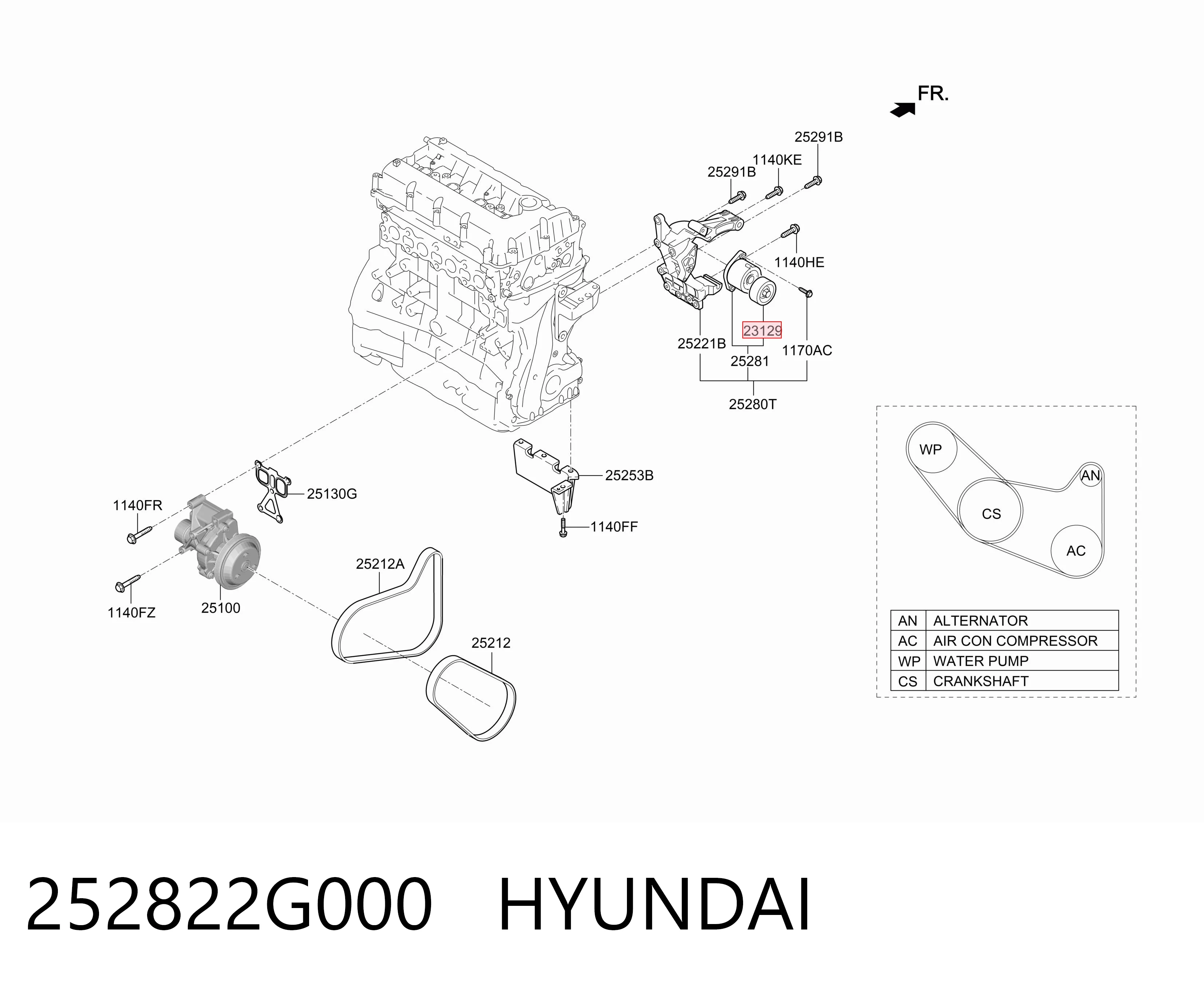 Rolo de reguladora de tensão da correia de transmissão Hyundai Tucson TM ao melhor preço