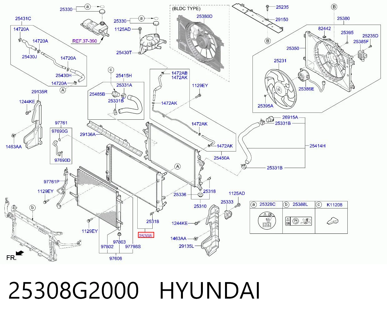 25308G2000 Hyundai/Kia Radiador do inversor