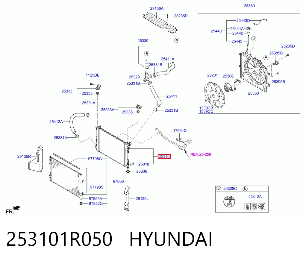 253101R050 Hyundai/Kia Radiador de esfriamento de motor