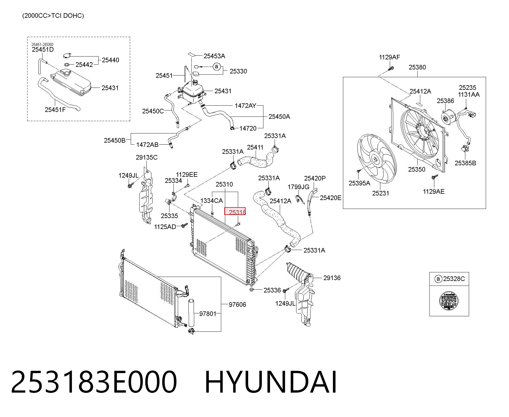 253183E000 Hyundai/Kia Válvula de evacuação do radiador de esfriamento