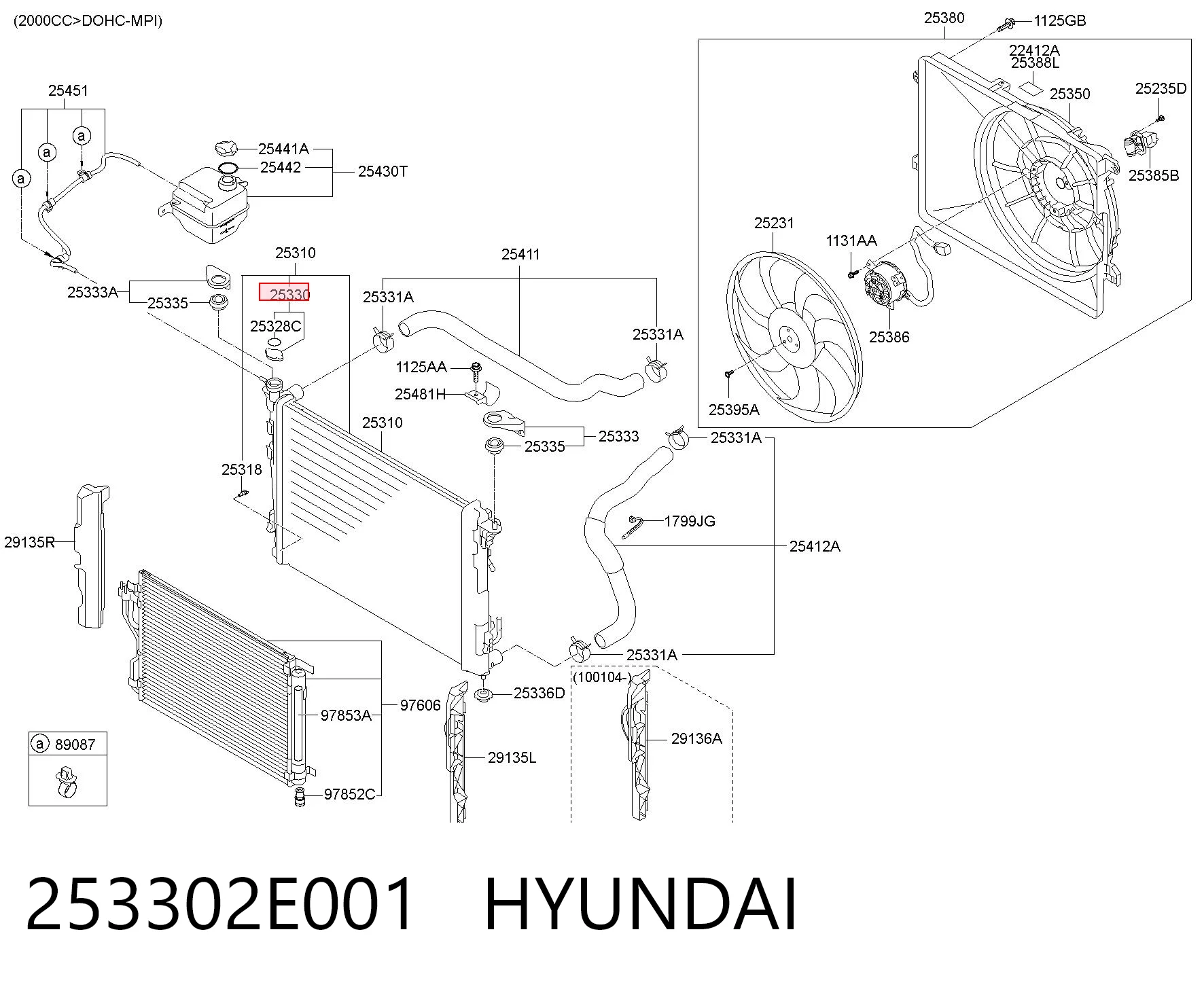 253302E001 Hyundai/Kia Tampa (tampão) do radiador