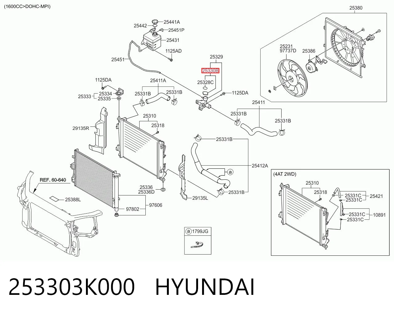 253303K000 Hyundai/Kia Tampa (tampão) do radiador