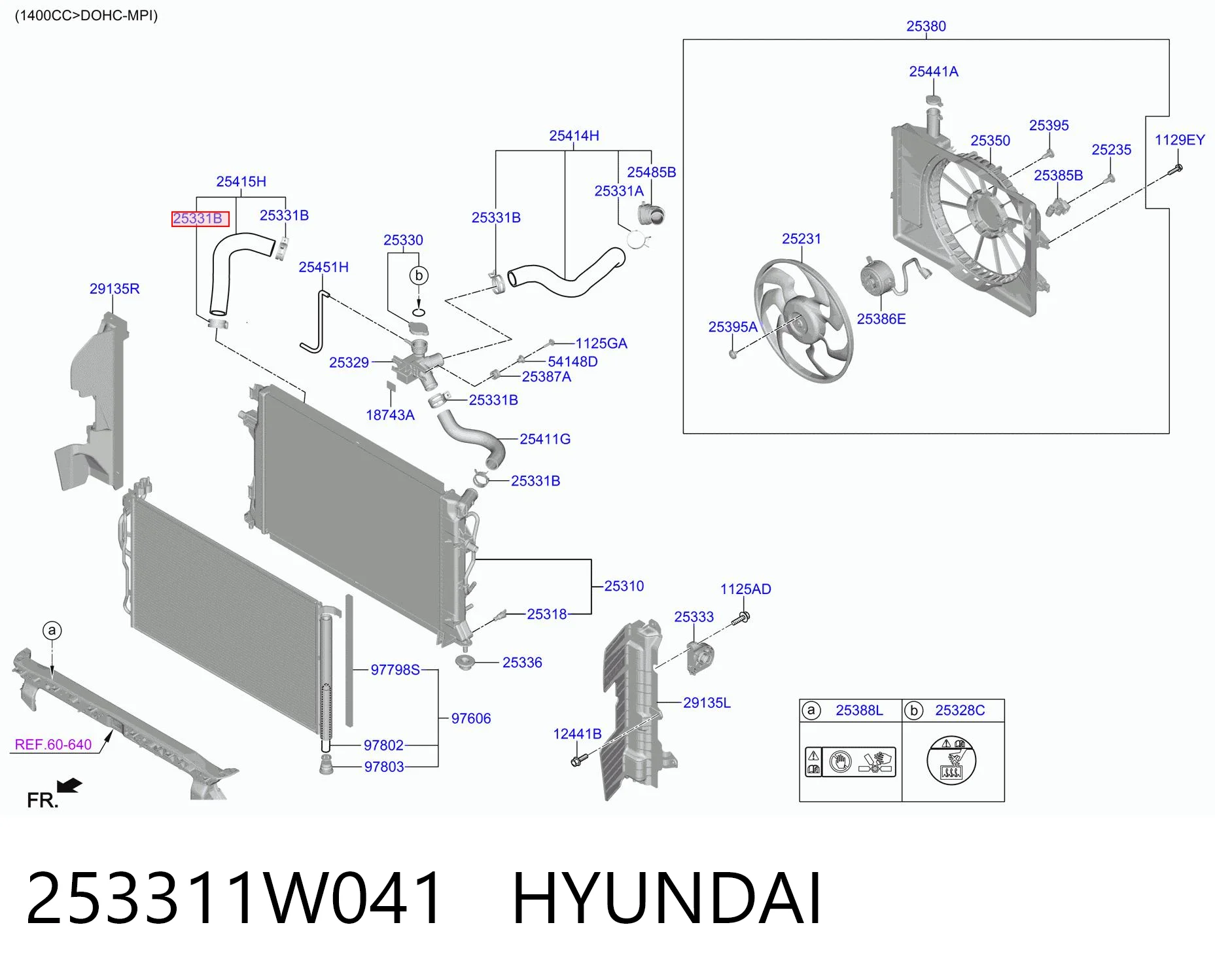 253311W041 Hyundai/Kia Braçadeira de aperto metálica, universal