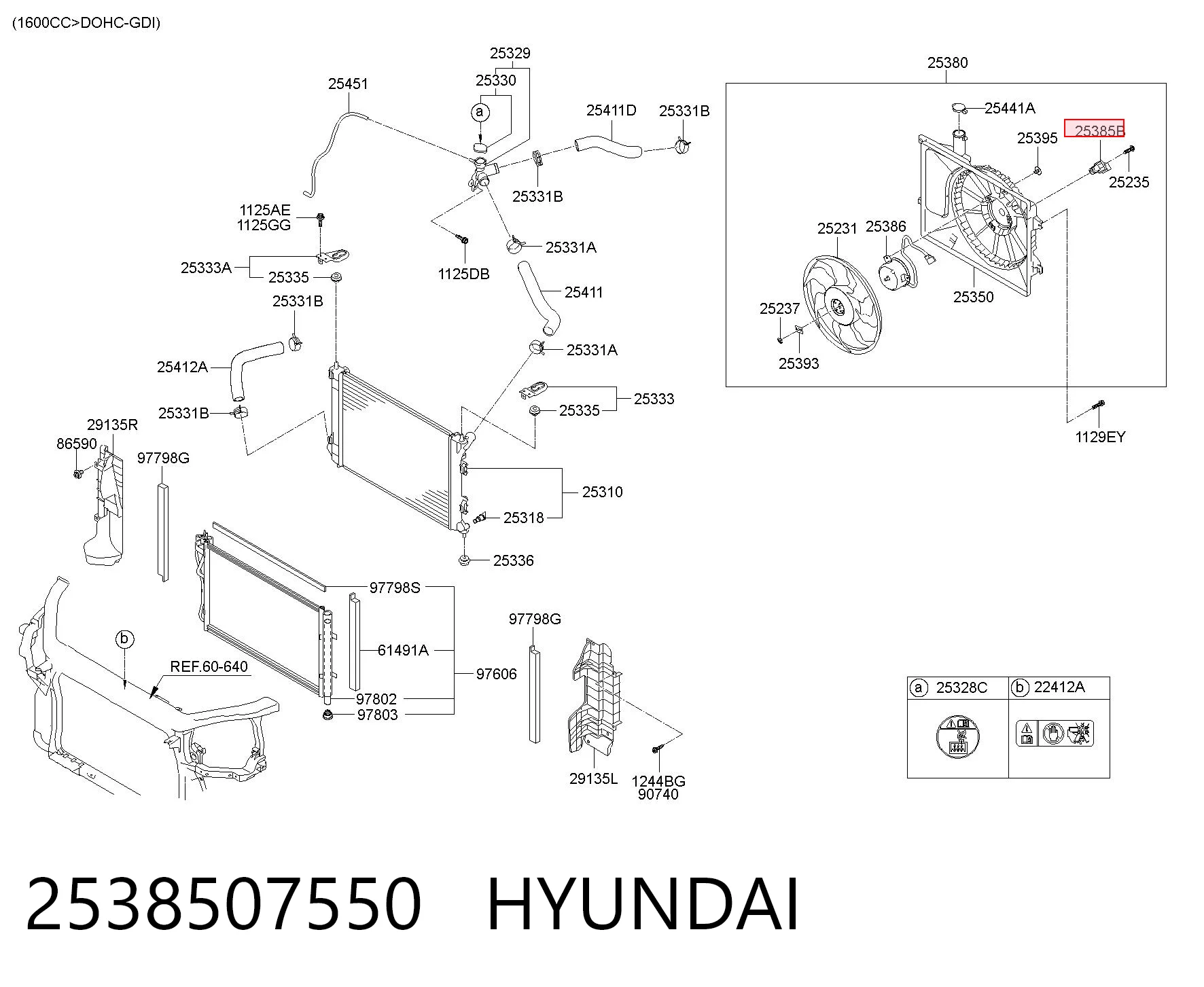 2538507550 Hyundai/Kia Regulador de revoluções de ventilador de esfriamento (unidade de controlo)
