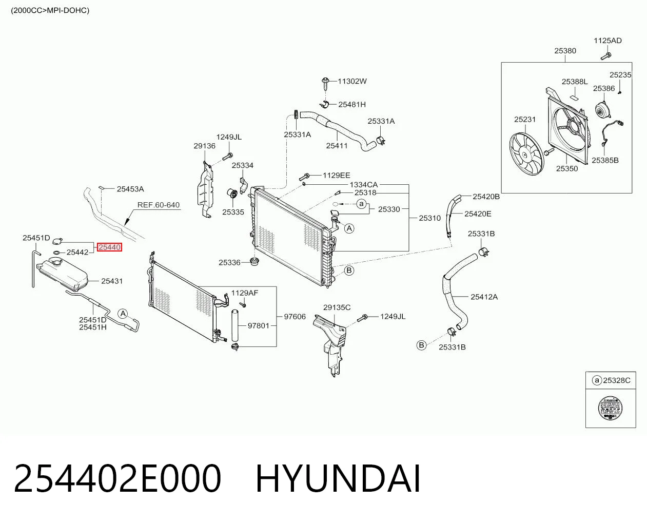 254402E000 Hyundai/Kia Tampa (tampão) do tanque de expansão