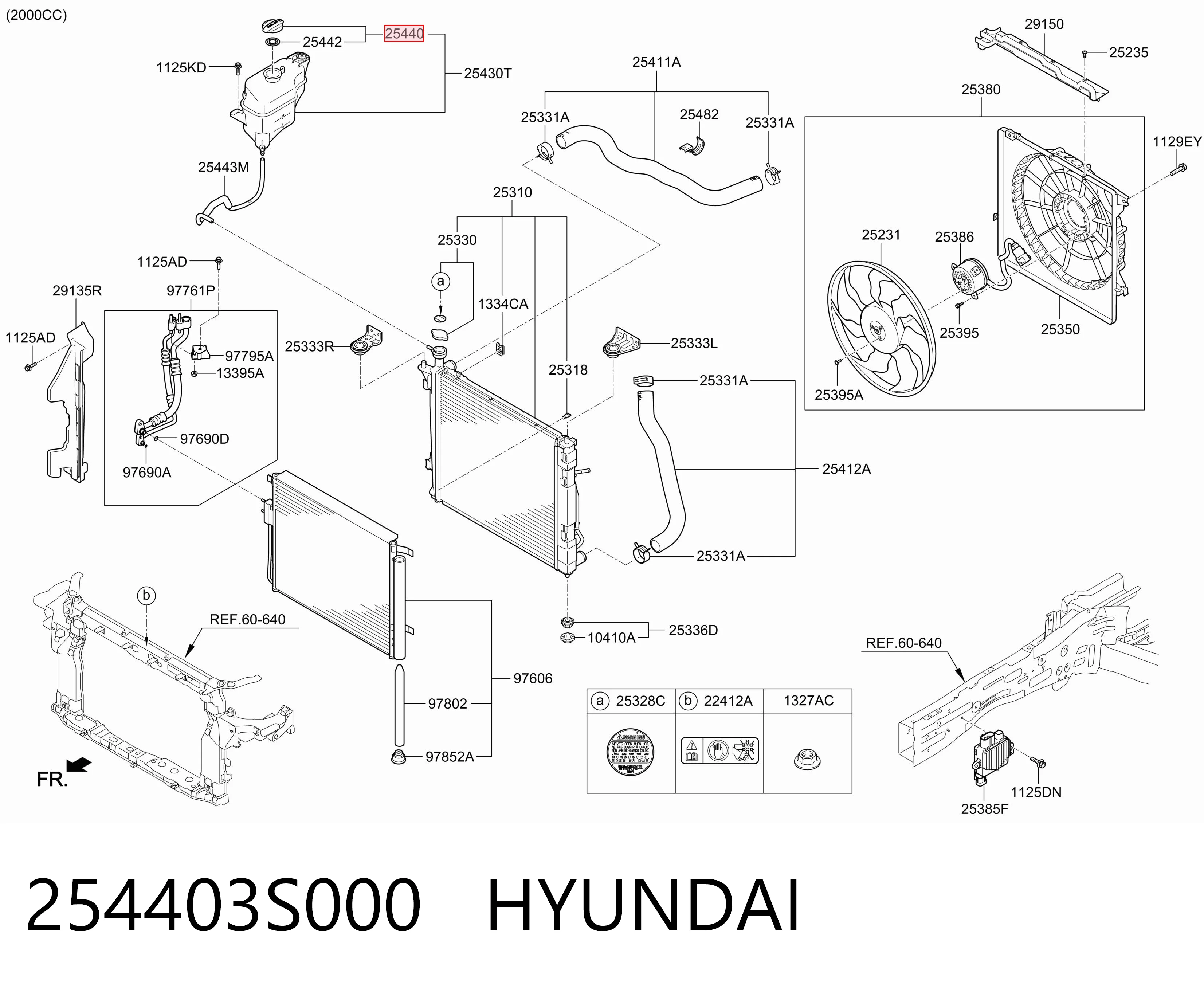 254403S000 Hyundai/Kia Tampa (tampão) do tanque de expansão
