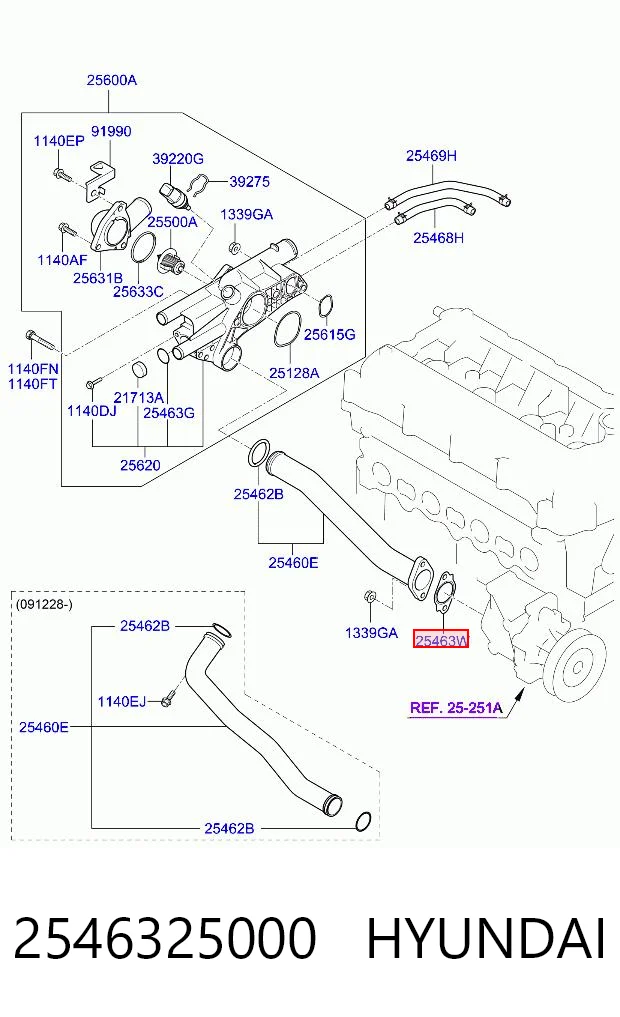 2546325000 Hyundai/Kia Vedante de bomba de água