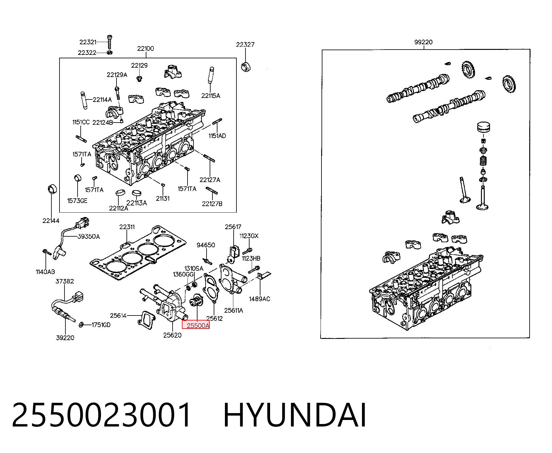2550023001 Hyundai/Kia Termostato