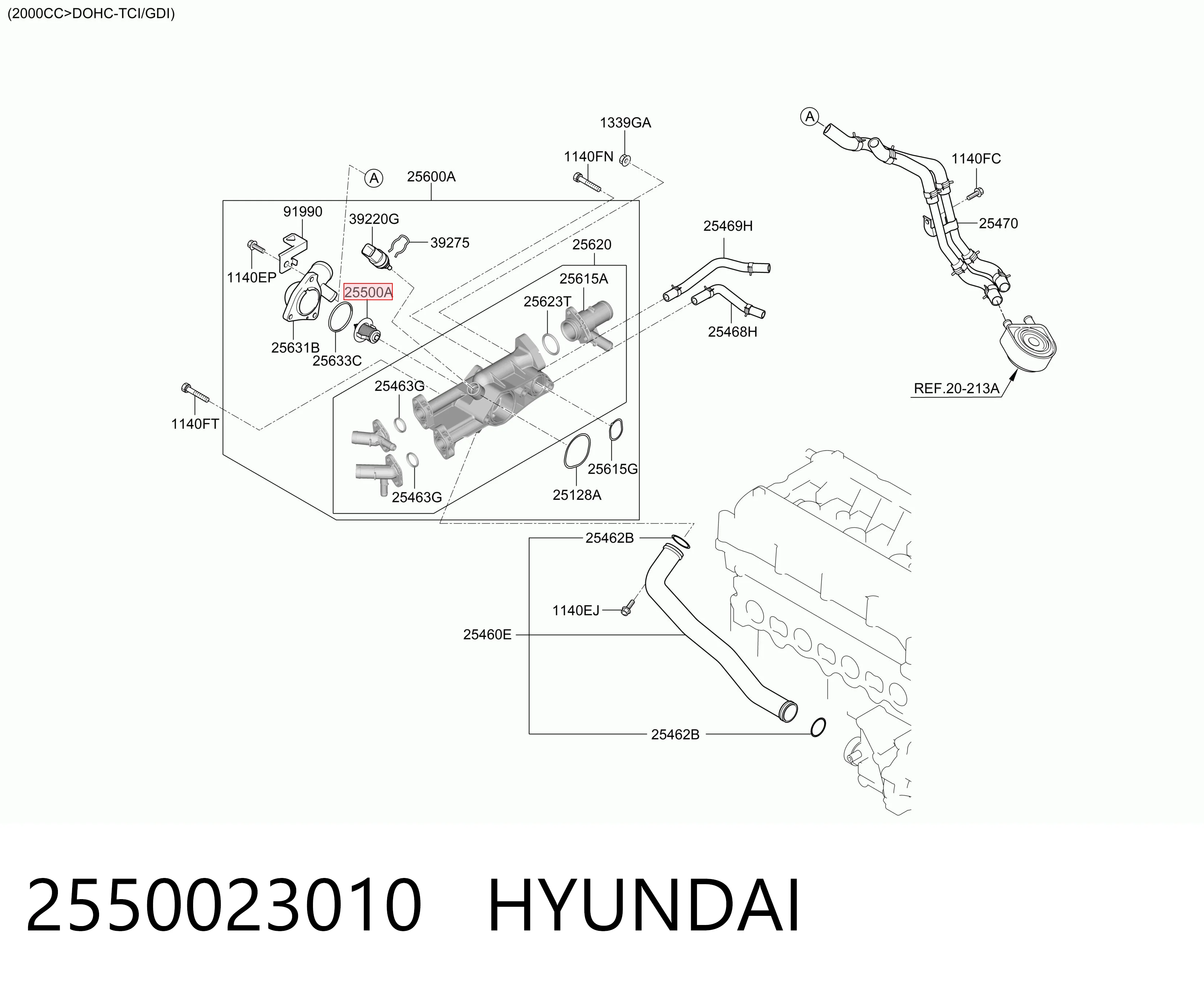 2550023010 Hyundai/Kia Termostato