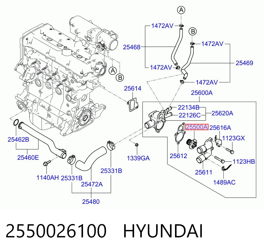 2550026100 Hyundai/Kia Termostato