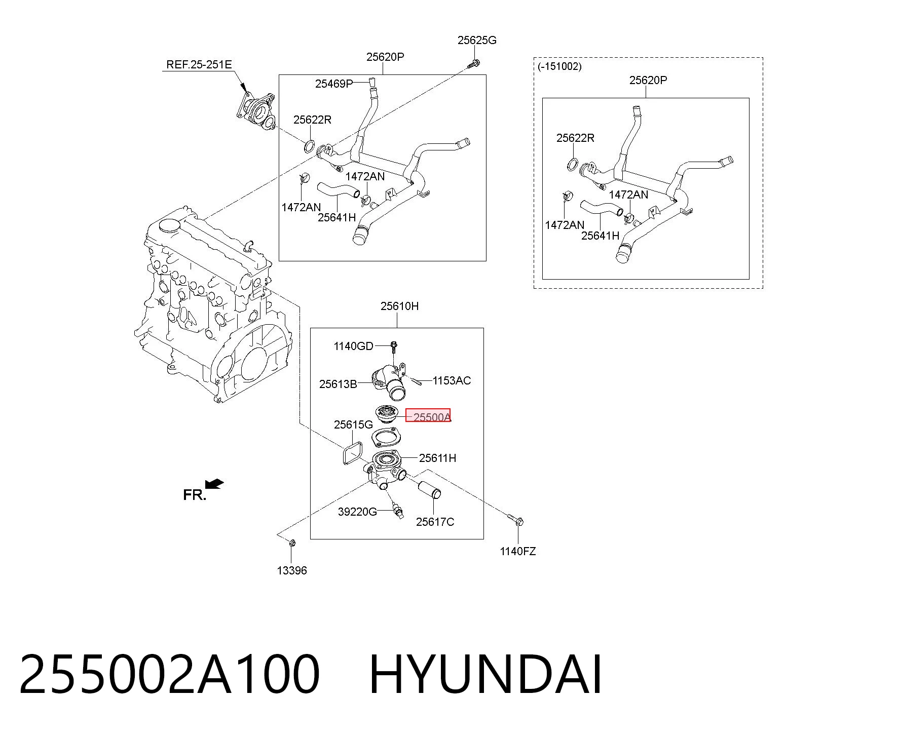 255002A100 Hyundai/Kia Termostato