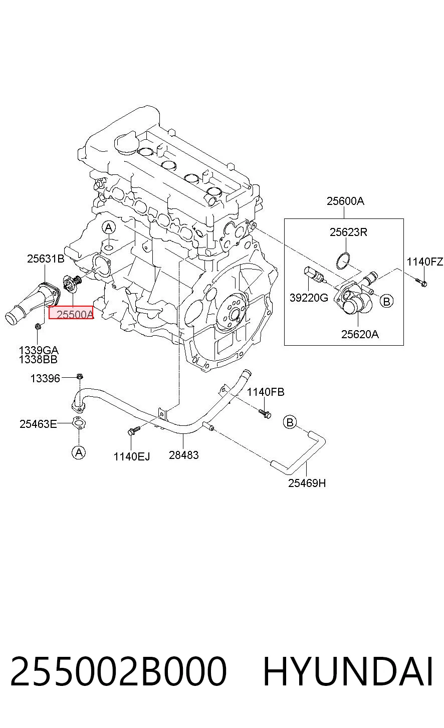 255002B000 Hyundai/Kia Termostato