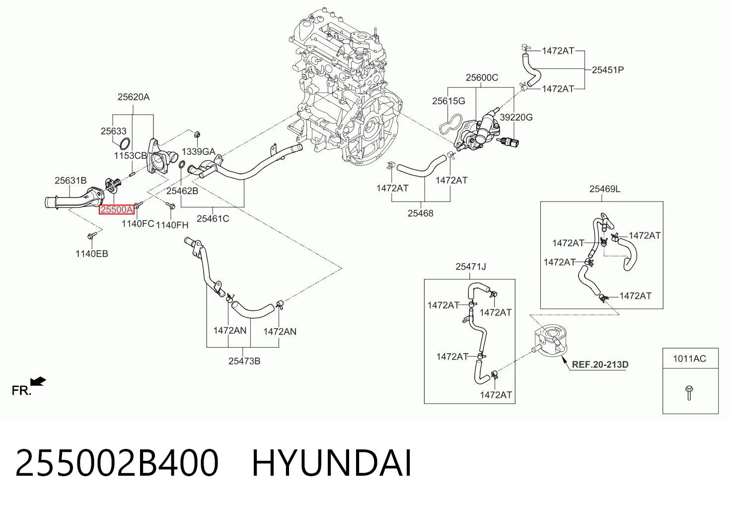 255002B400 Hyundai/Kia Termostato