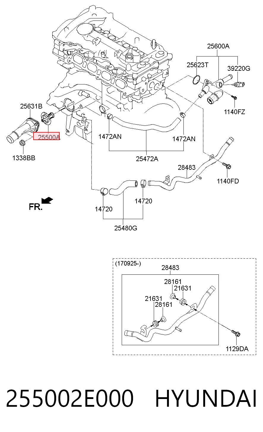 255002E000 Hyundai/Kia Termostato