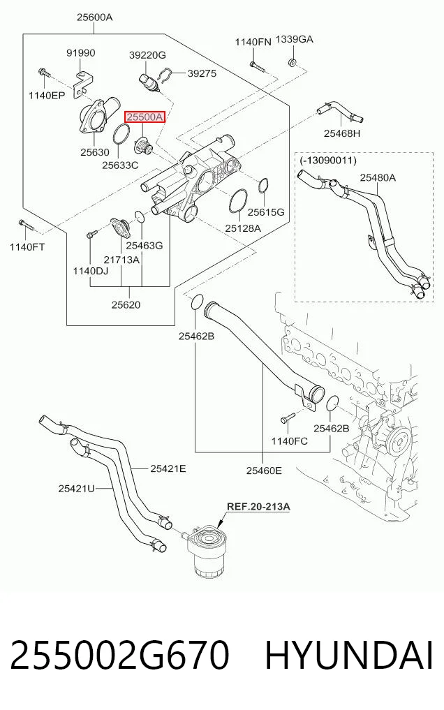 255002G670 Hyundai/Kia Termostato