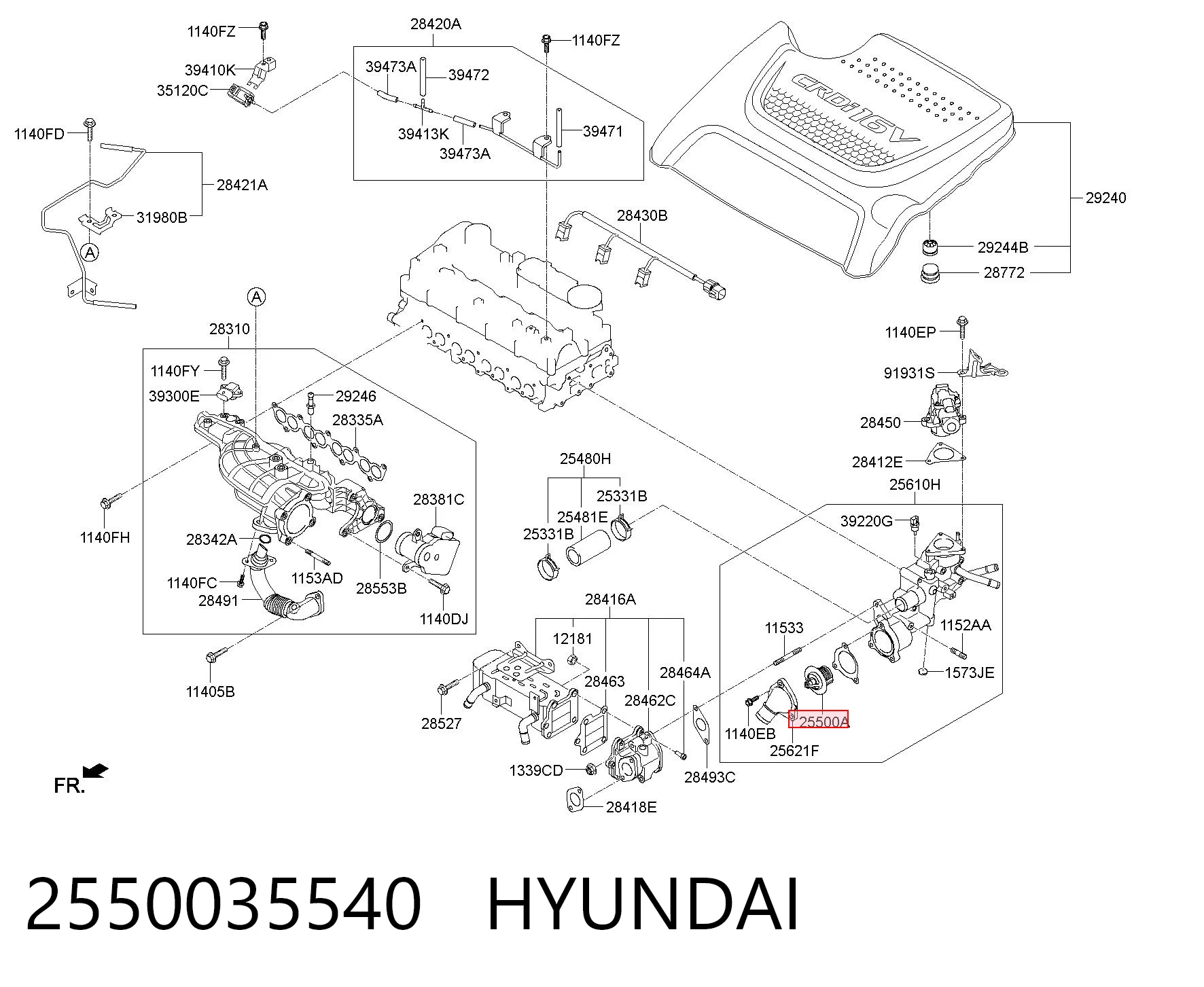 2550035540 Hyundai/Kia Termostato
