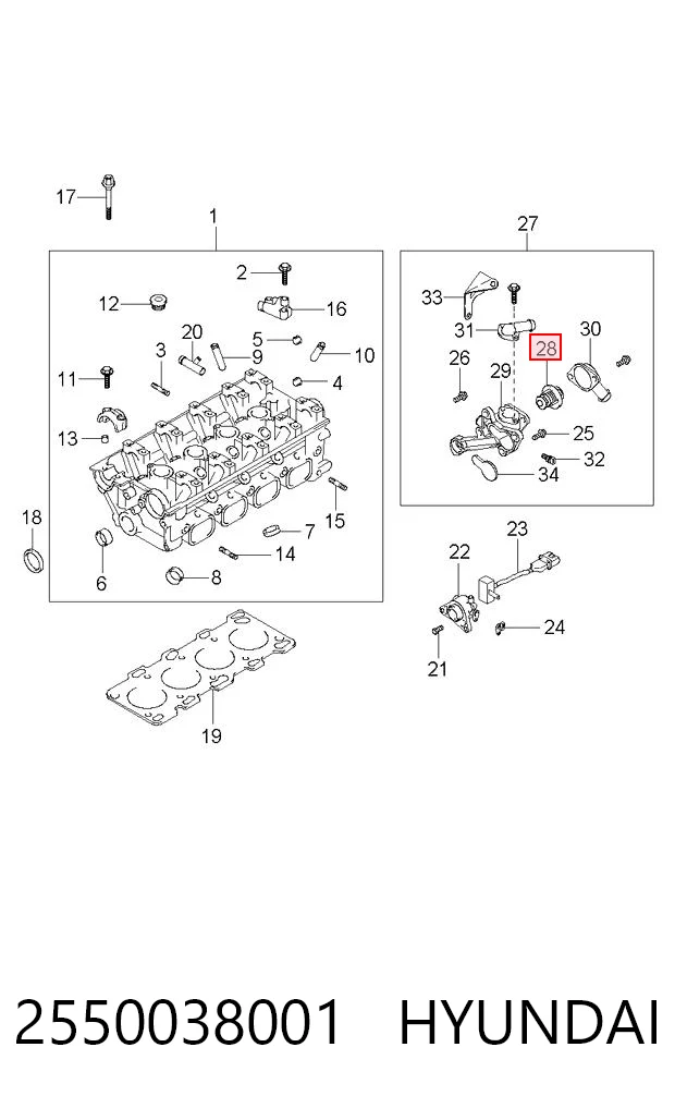 2550038001 Hyundai/Kia Termostato
