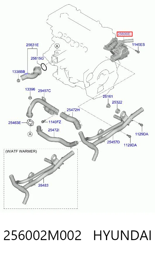 256002M002 Hyundai/Kia Caixa do termostato