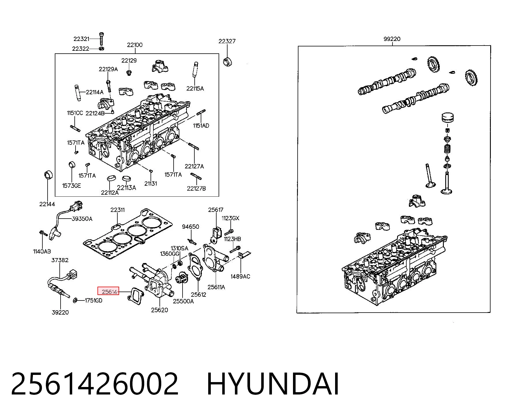 2561426002 Hyundai/Kia Vedante de caixa do termostato