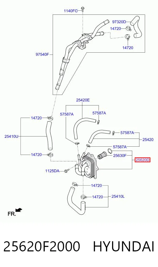 25620F2000 Hyundai/Kia Radiador de esfriamento, Caixa Automática de Mudança