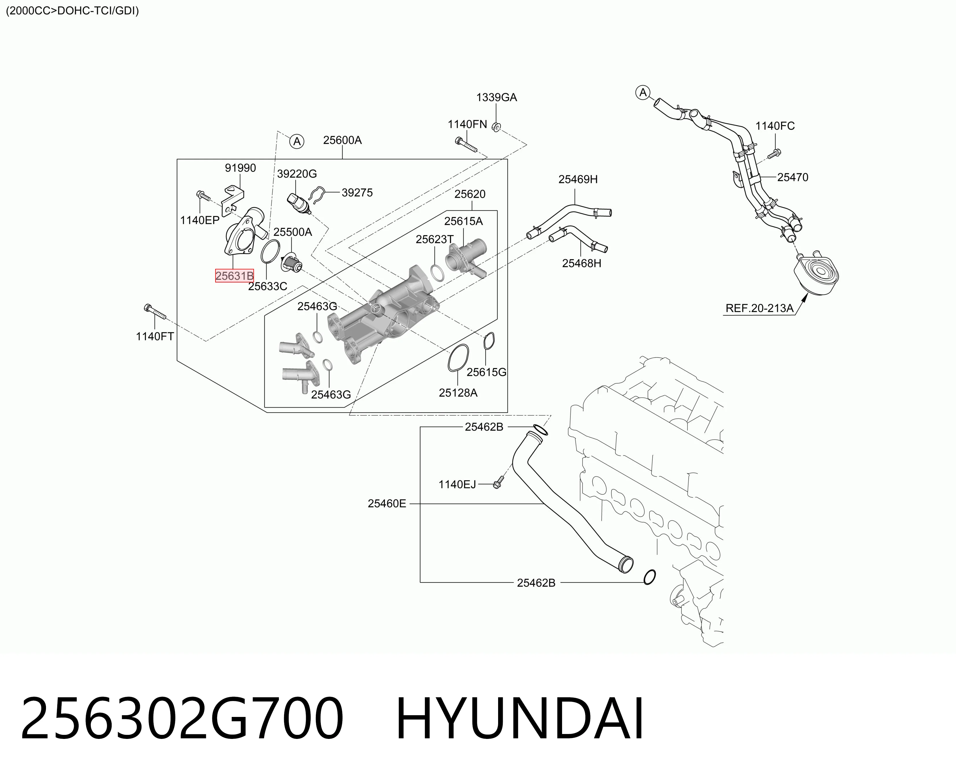 256302G700 Hyundai/Kia Tampa do termostato