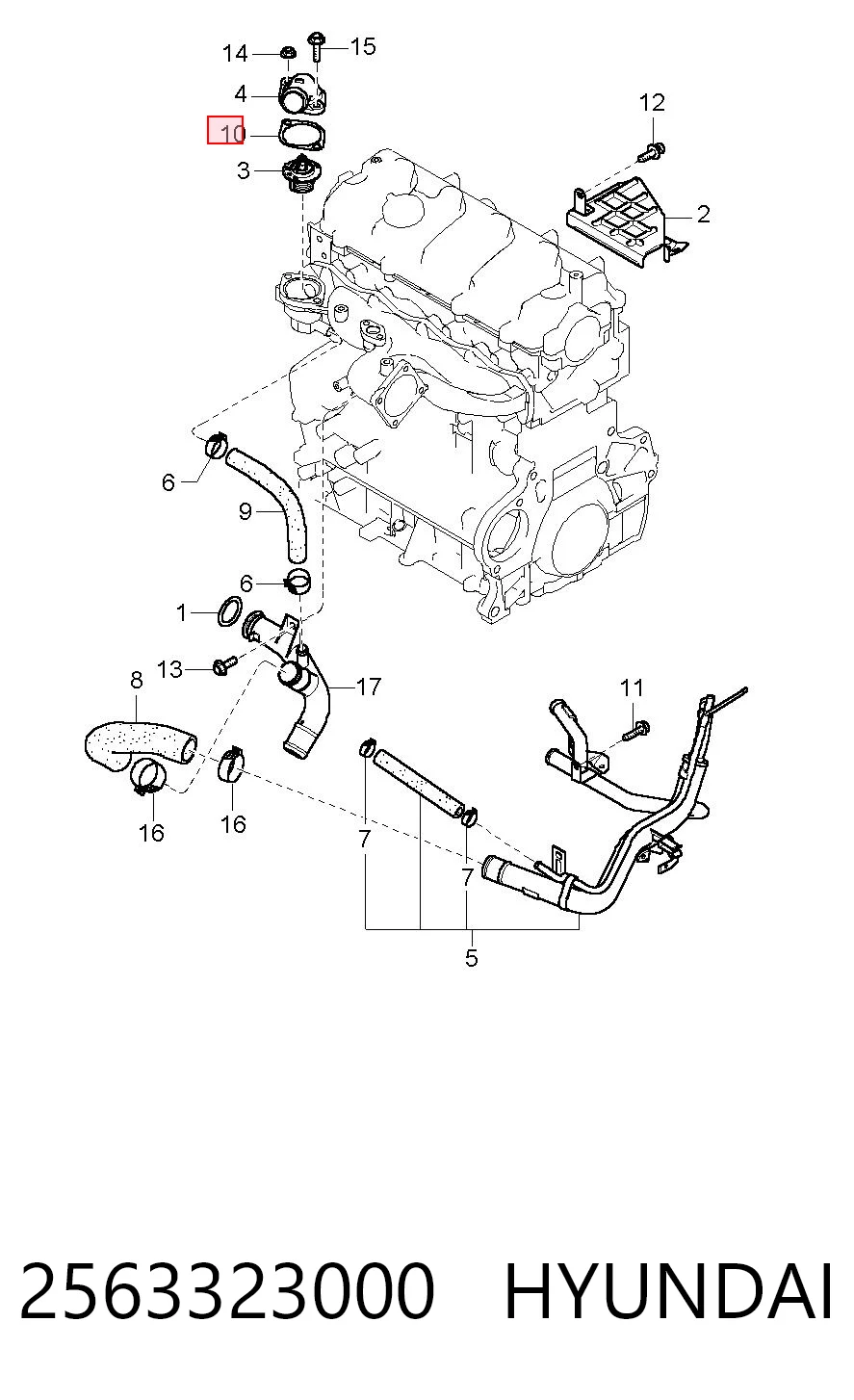 Vedante de termostato Hyundai Sonata V NF