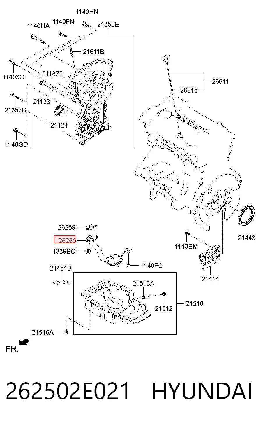 Receptor de óleo (coletor de óleo) para KIA Optima III TF