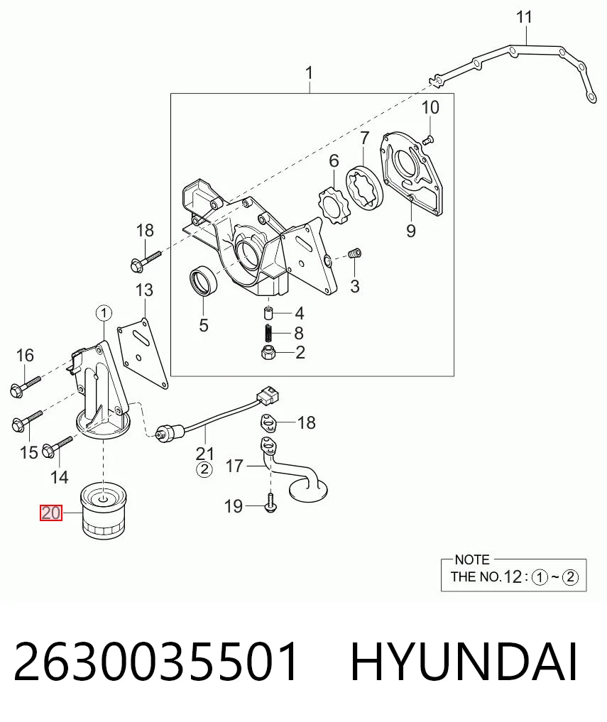 2630035501 Hyundai/Kia Filtro de óleo