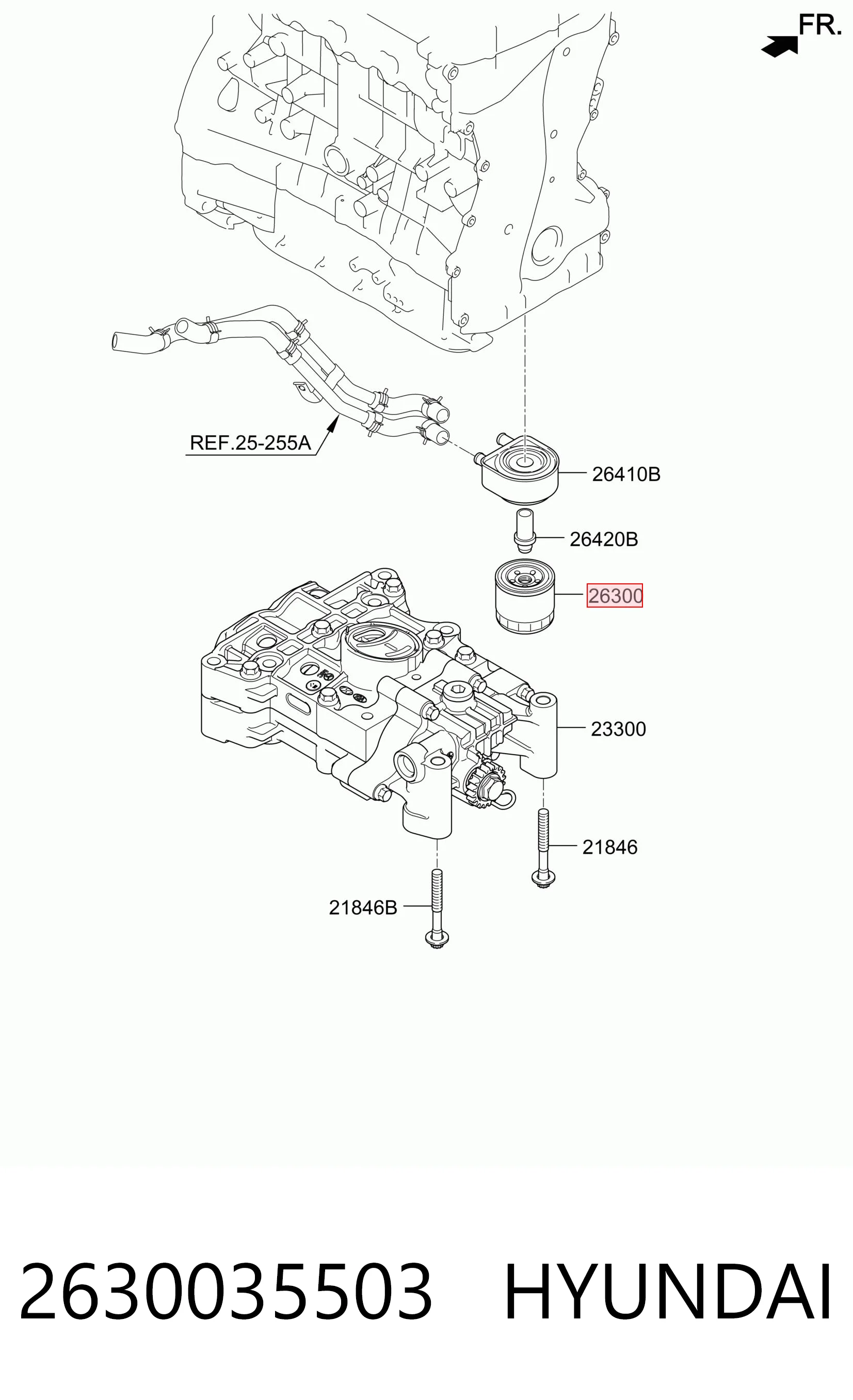 2630035503 Hyundai/Kia Filtro de óleo