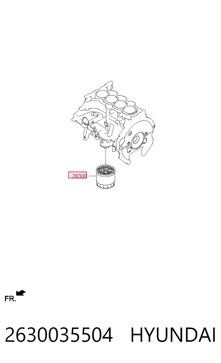 2630035504 Hyundai/Kia Filtro de óleo
