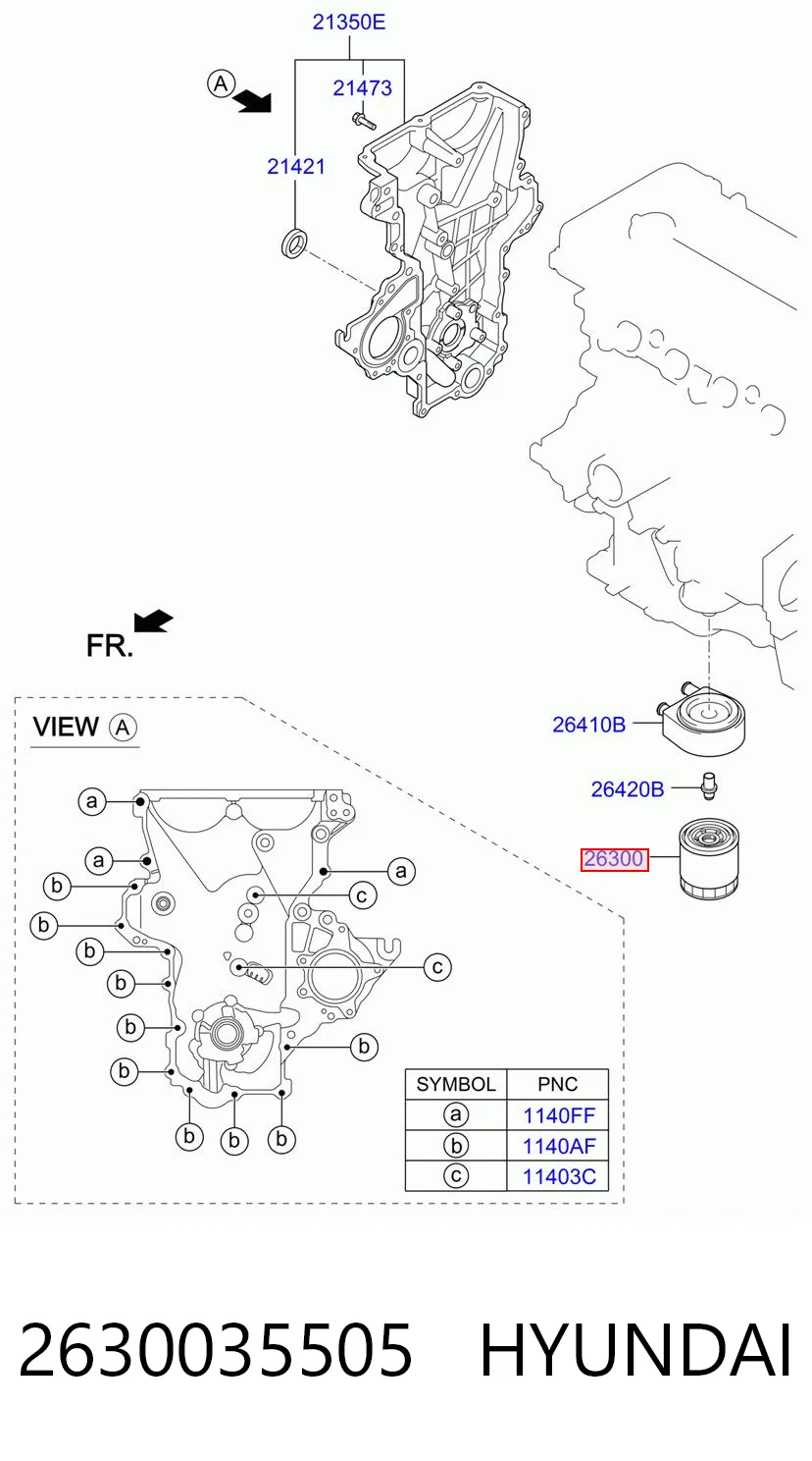 2630035505 Hyundai/Kia Filtro de óleo