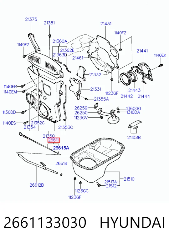 Sonda (indicador) do nível de óleo no motor Hyundai Sonata III Y-3 ao melhor preço
