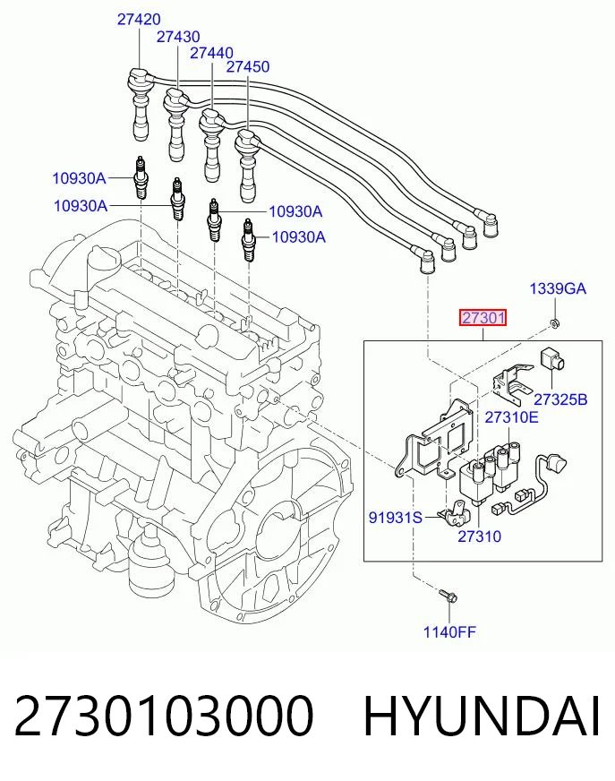 2730103000 Hyundai/Kia Bobina de ignição
