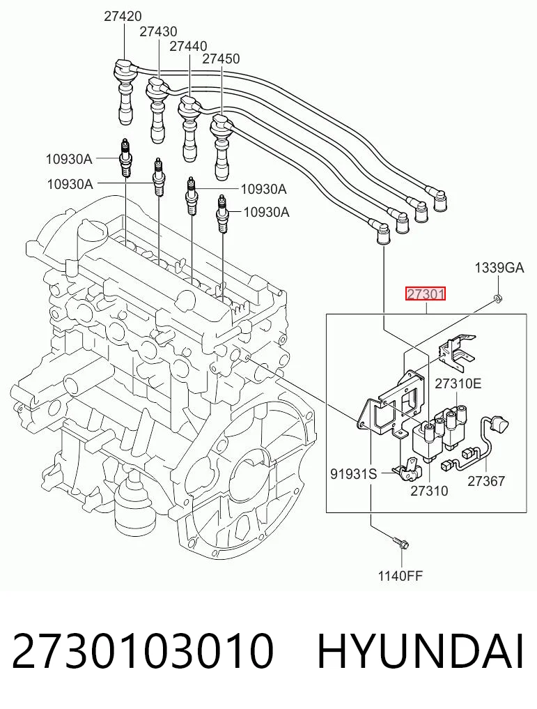 2730103010 Hyundai/Kia Bobina de ignição