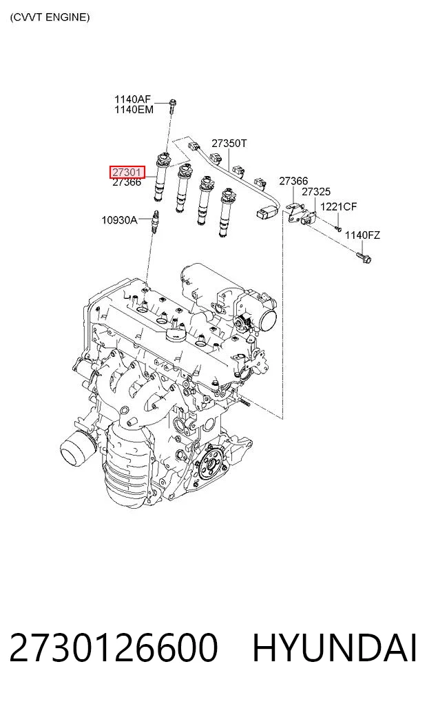 2730126600 Hyundai/Kia Bobina de ignição