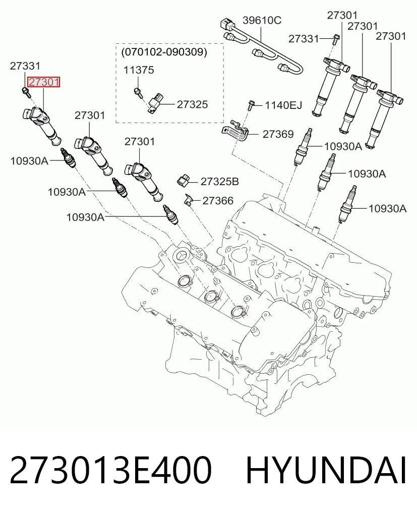 273013E400 Hyundai/Kia Bobina de ignição