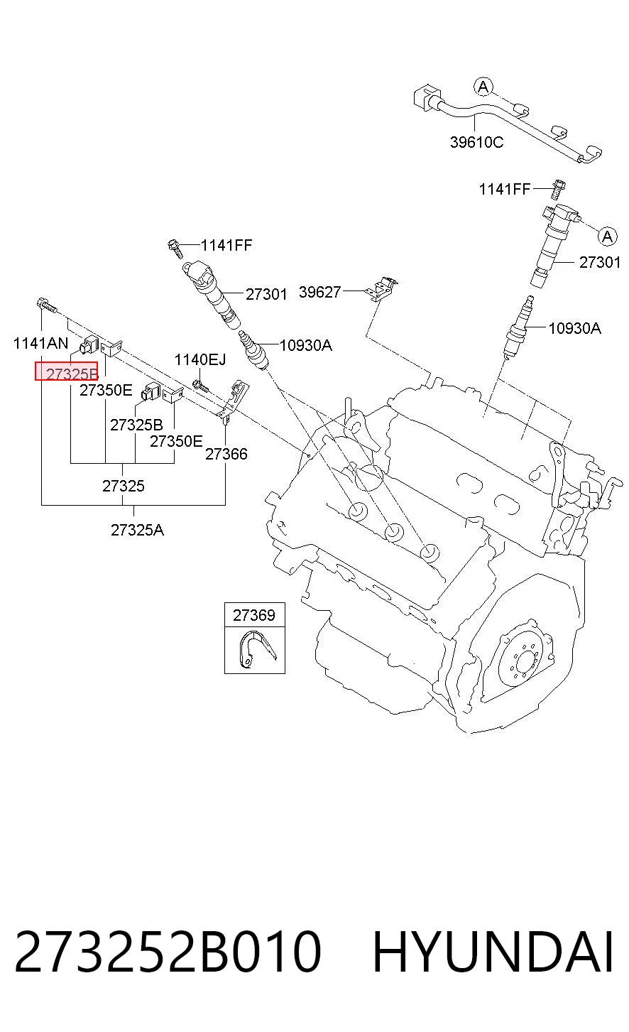 273252B010 Hyundai/Kia Distribuidor de ignição (distribuidor)