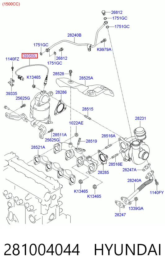 Sonda lambda, sensor de oxigênio Hyundai Sonata V NF