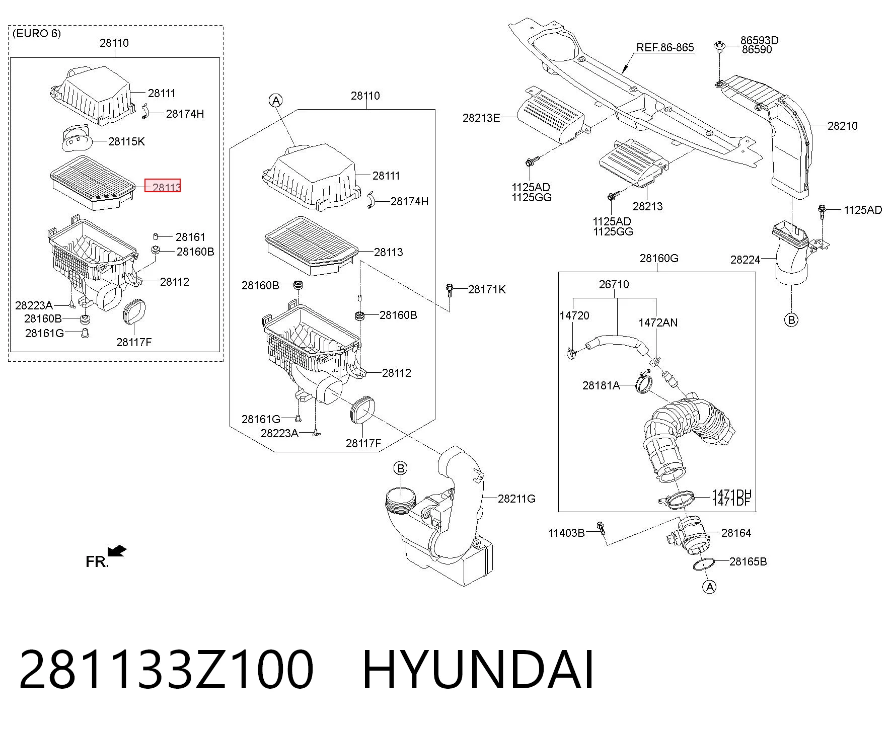 281133Z100 Hyundai/Kia Filtro de ar