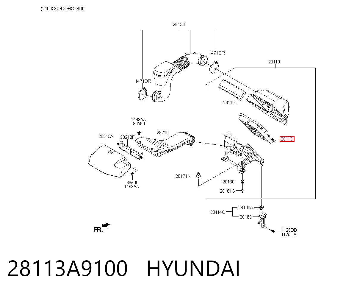 28113A9100 Hyundai/Kia Filtro de ar