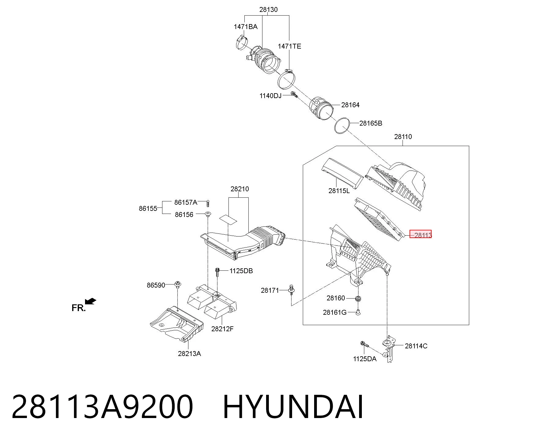 28113A9200 Hyundai/Kia Filtro de ar