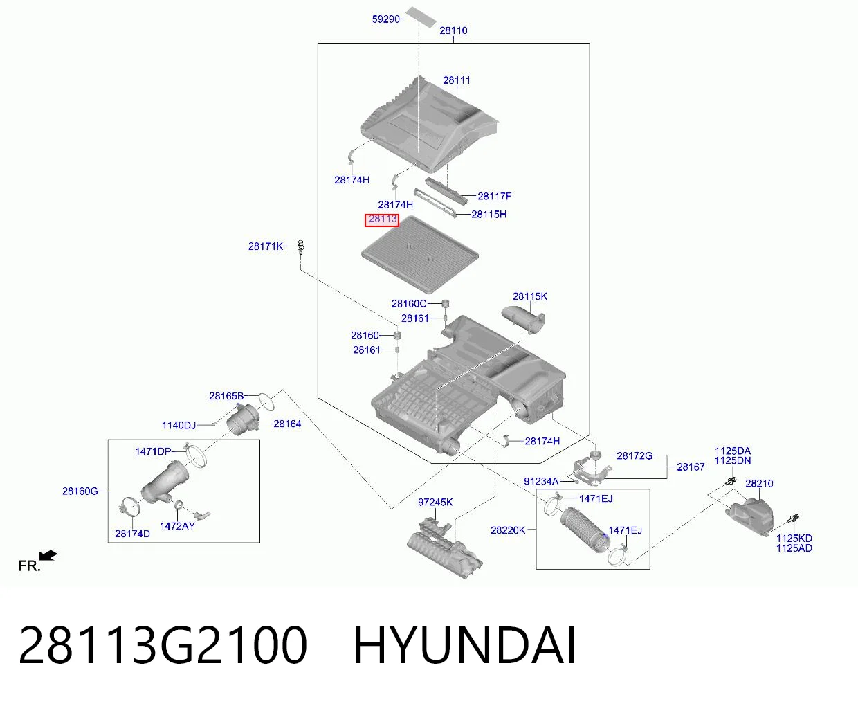 28113G2100 Hyundai/Kia Filtro de ar