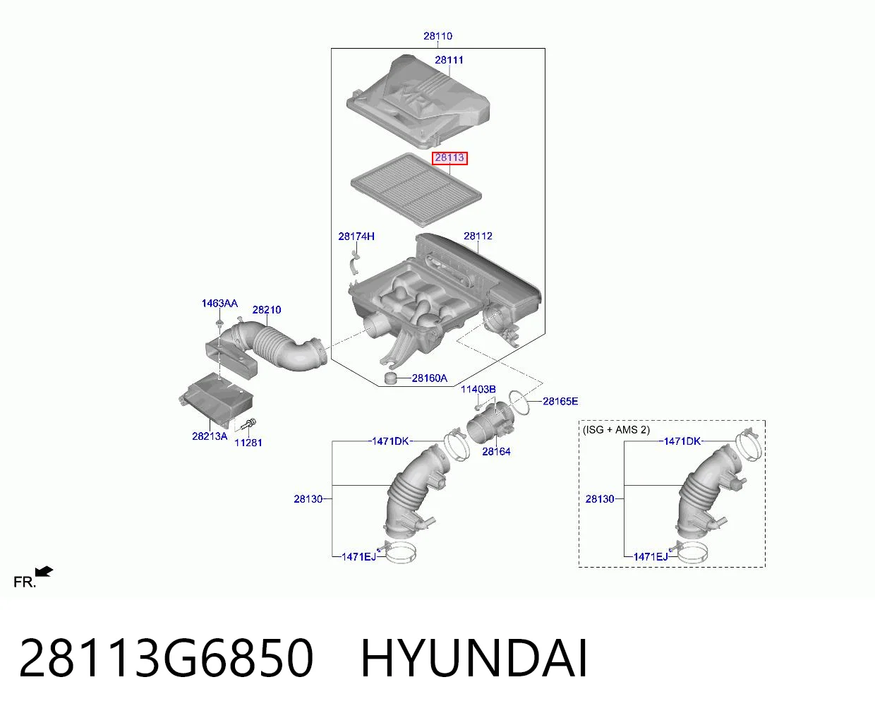 28113G6850 Hyundai/Kia Filtro de ar