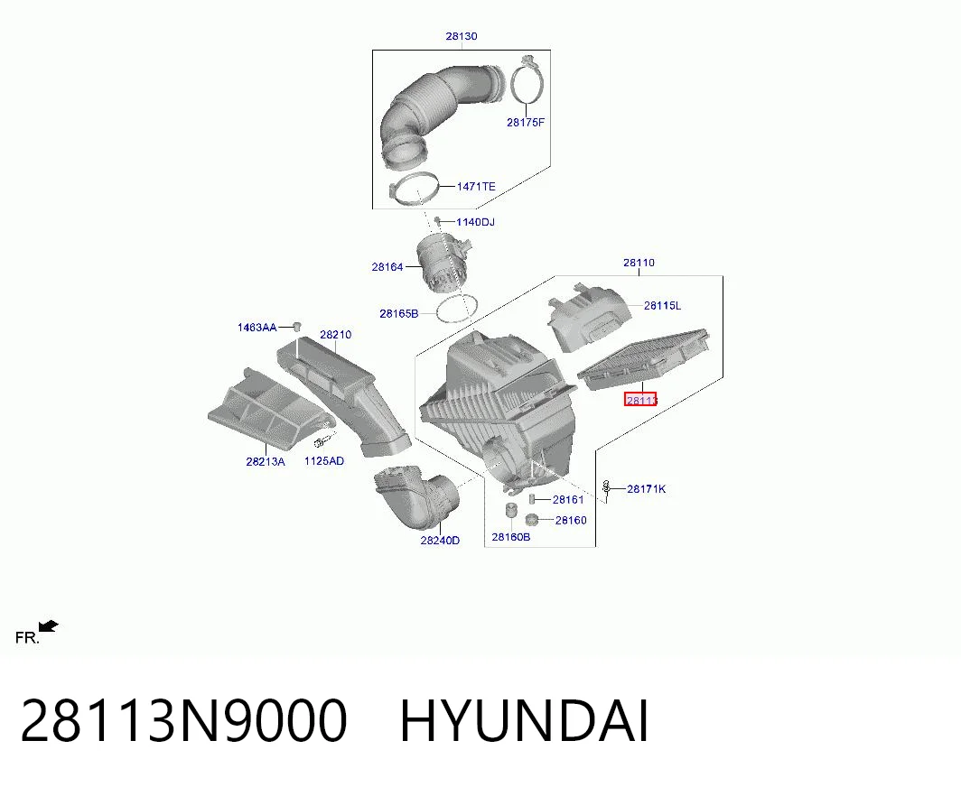 28113N9000 Hyundai/Kia Filtro de ar