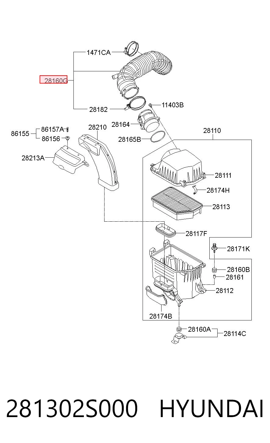 Cano derivado de ar do medidor de consumo do ar Hyundai Tucson TM ao melhor preço