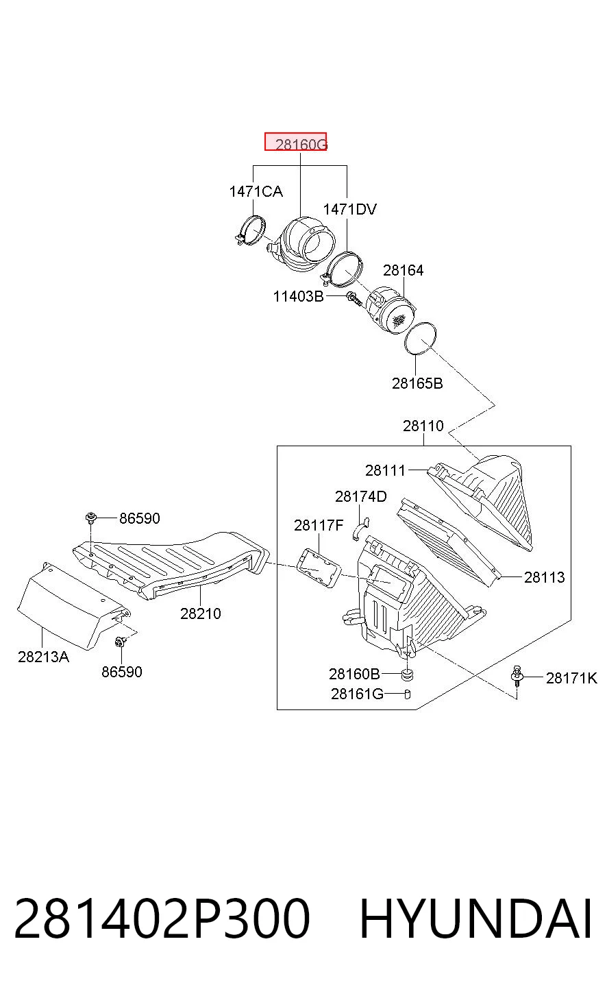 Cano derivado de ar do medidor de consumo do ar para KIA Sorento II XM